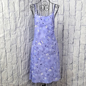 GIORGIO FIORLINI Lilac‎ and White Floral Strappy Open Back Sleeveless Dress Sz 6